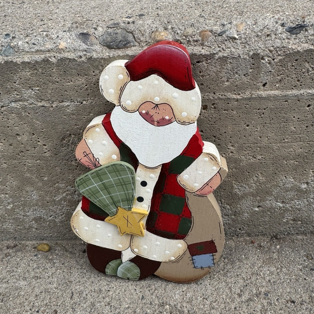 Rustic Wooden Santa Decor Farmhouse Christmas Decor